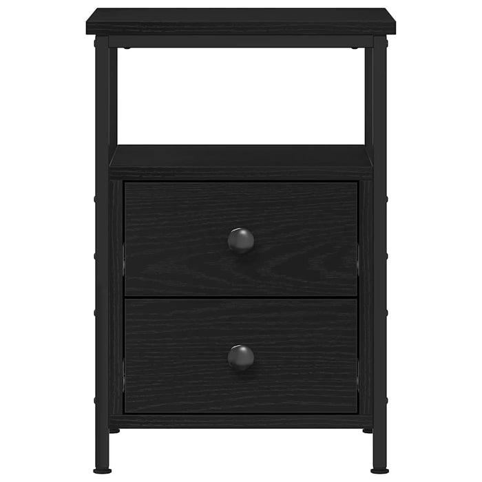 vidaXL Comodino Rovere Nero 34x35,5x50 cm in Legno Multistrato