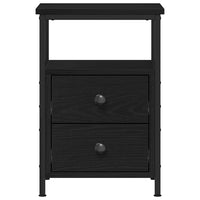 Comodino-Tavolino da notte Rovere Nero 34x35,5x50 cm in Legno Multistrato
