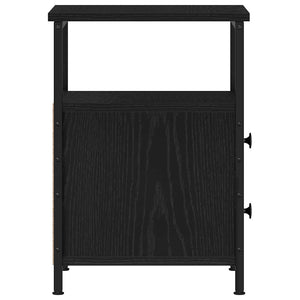 vidaXL Comodino Rovere Nero 34x35,5x50 cm in Legno Multistrato