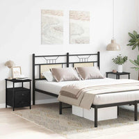 vidaXL Comodini 2 pz Rovere Nero 34x35,5x50 cm Legno di Argilla