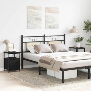 vidaXL Comodini 2 pz Rovere Nero 34x35,5x50 cm Legno di Argilla