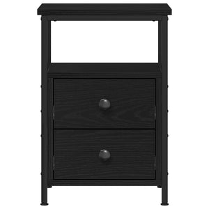 vidaXL Comodini 2 pz Rovere Nero 34x35,5x50 cm Legno di Argilla