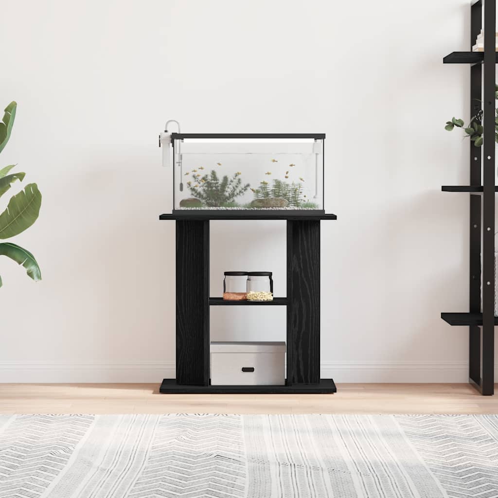 vidaXL Supporto Acquario 60x30x60 cm Legno Multistrato Rovere Nero
