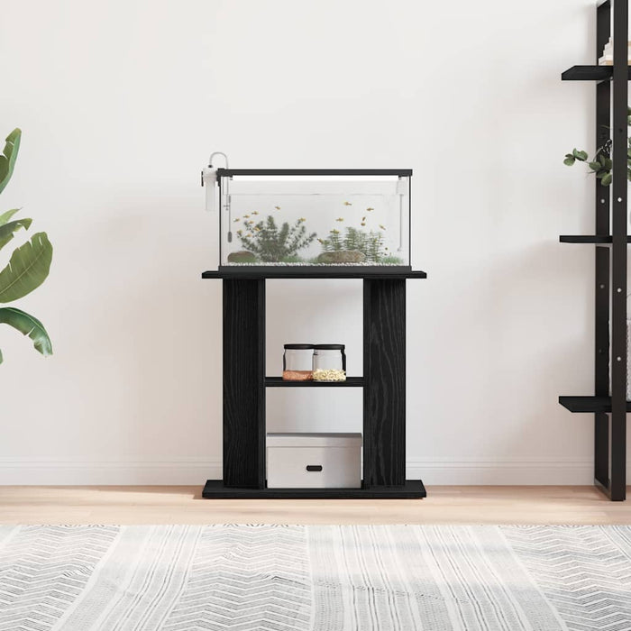Supporto per acquario in rovere nero 60x30x60 cm in legno ingegnerizzato 862148
