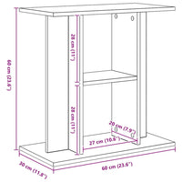 vidaXL Supporto Acquario 60x30x60 cm Legno Multistrato Rovere Nero