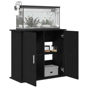 Supporto per acquario in rovere nero 81x36x73 cm in legno ingegnerizzato 862155