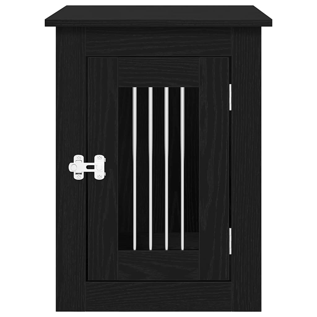 vidaXL Trasportino per Cani Rovere Nero 62x45x59 cm in Legno Aggregato
