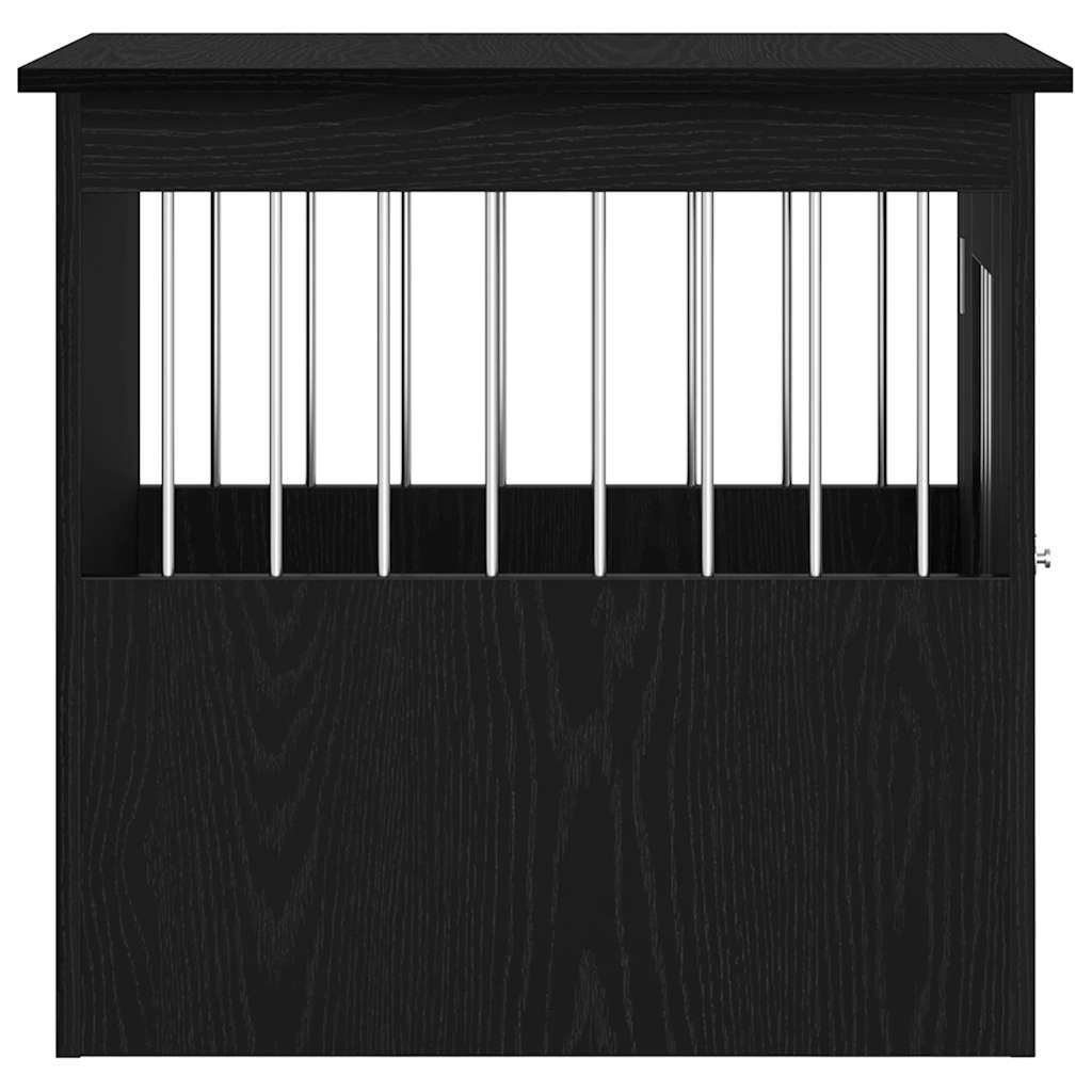 vidaXL Trasportino per Cani Rovere Nero 62x45x59 cm in Legno Aggregato