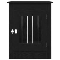 Mobile per cuccia per cani Rovere Nero 80x55x68 cm in legno ingegnerizzato 862176