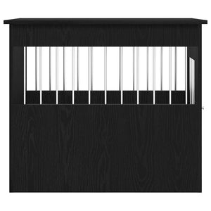 Mobile per cuccia per cani Rovere Nero 80x55x68 cm in legno ingegnerizzato 862176