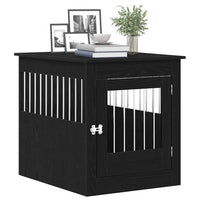 Mobile per cuccia per cani Rovere Nero 80x64,5x71 cm in legno ingegnerizzato 862177