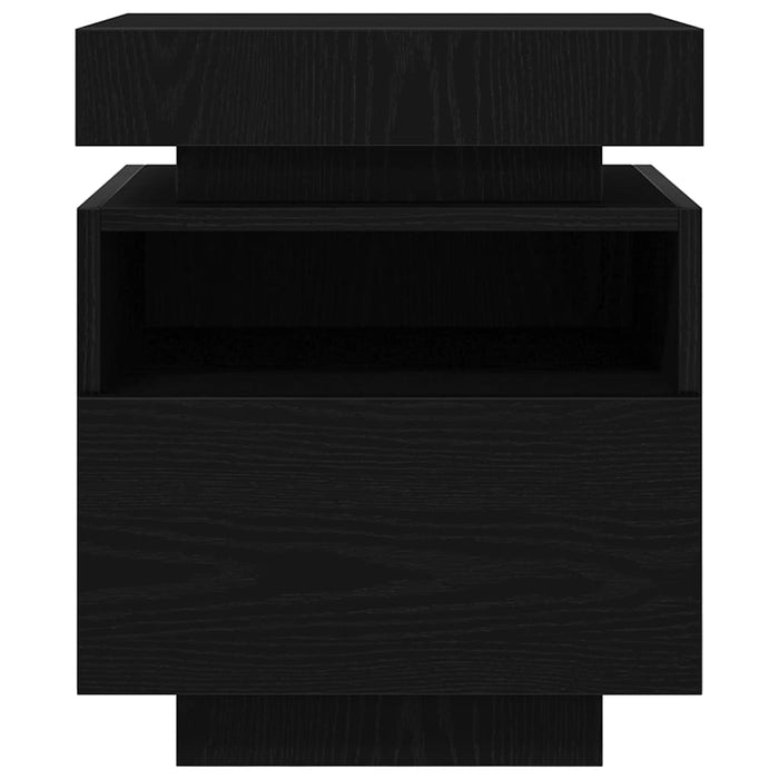 Comodino-Tavolino da notte Rovere nero 40 x 39 x 48.5 cm Legno multistrato