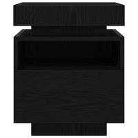 Comodino 2 pz-Set di 2 Tavolino da notte Rovere nero 40 x 39 x 48.5 cm Legno multistrato