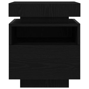 Comodino 2 pz-Set di 2 Tavolino da notte Rovere nero 40 x 39 x 48.5 cm Legno multistrato