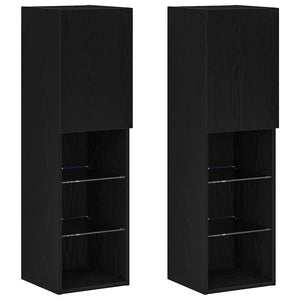 Mobile TV 2 pcs Nero 30.5 x 30 x 102 cm Legno multistrato 862199