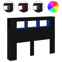 Testiera LED con lo scaffale Rovere nero 140 x 18.5 x 103.5 cm 862212