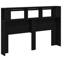 Testiera LED con lo scaffale Rovere nero 160 x 18.5 x 103.5 cm 862213