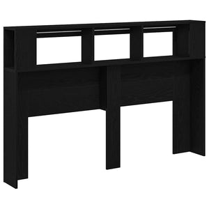 Testiera LED con lo scaffale Rovere nero 160 x 18.5 x 103.5 cm 862213