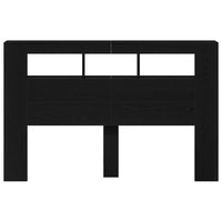 Testiera LED con lo scaffale Rovere nero 160 x 18.5 x 103.5 cm 862213