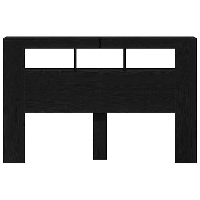 Testiera LED con lo scaffale Rovere nero 160 x 18.5 x 103.5 cm 862213