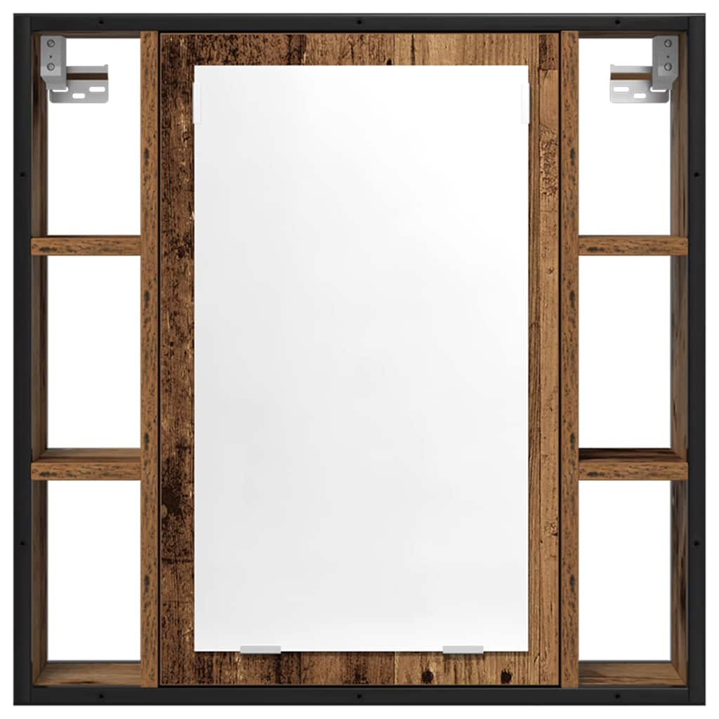 Mobile da Bagno con Specchio Legno Antico 60x16x60cm Truciolato 862226