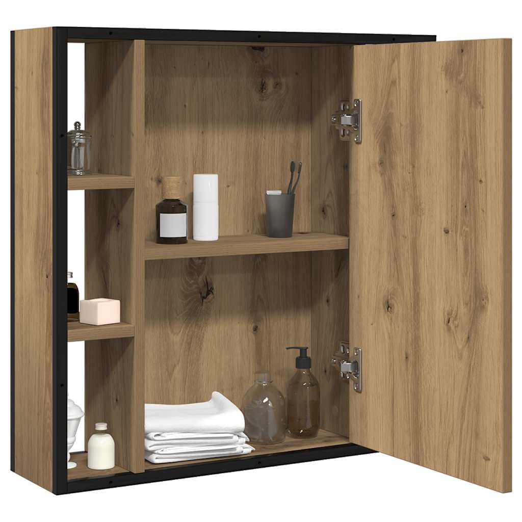 vidaXL Mobile Bagno Specchio Rovere Artigianale 60x16x60 cm Truciolato