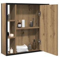 vidaXL Mobile Bagno Specchio Rovere Artigianale 60x16x60 cm Truciolato