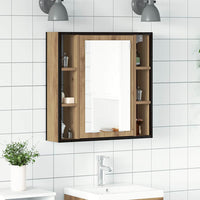 vidaXL Mobile Bagno Specchio Rovere Artigianale 60x16x60 cm Truciolato