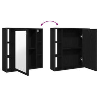 Mobiletto da bagno con specchio-Armadietto a Specchio da Bagno in rovere nero 60x16x60 cm in legno ingegnerizzato