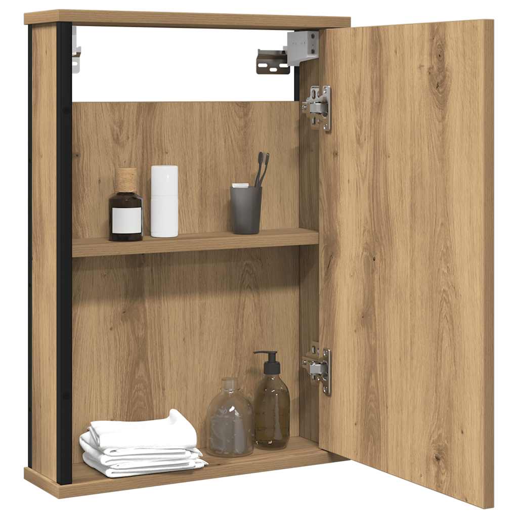 Mobile Bagno Specchio Rovere Artigianale 42x12x60 cm Truciolato 862230