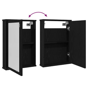 Mobile da Bagno con Specchio-Armadietto a Specchio da Bagno Rovere Nero 42x12x60 cm Truciolato