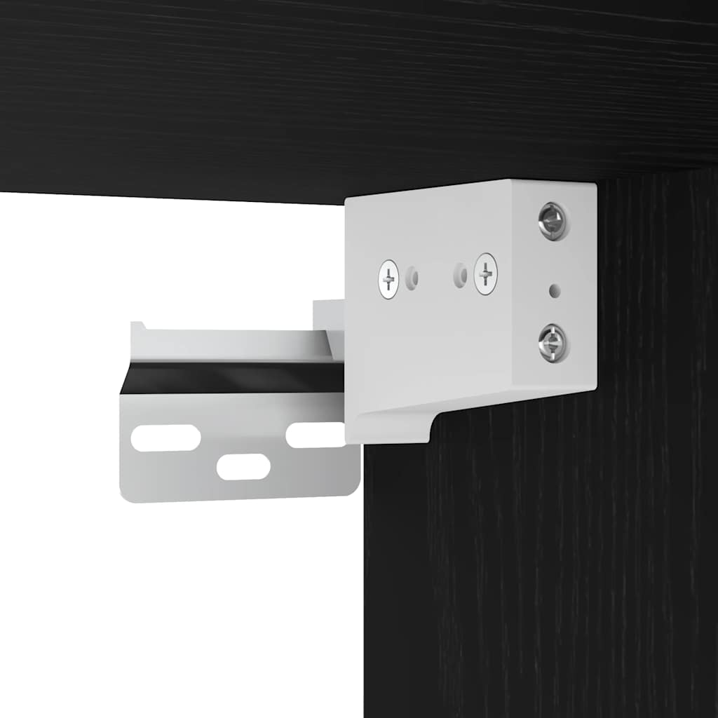 Mobile da Bagno con Specchio-Armadietto a Specchio da Bagno Rovere Nero 42x12x60 cm Truciolato