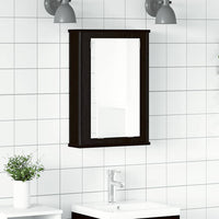 Mobile da Bagno con Specchio Rovere Nero 42x12x60 cm Truciolato 862231