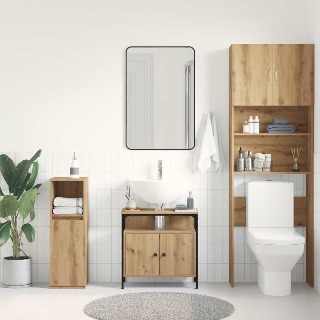 Mobile Lavabo Bagno Rovere Artigianale 60x30x60cm Truciolato 862233