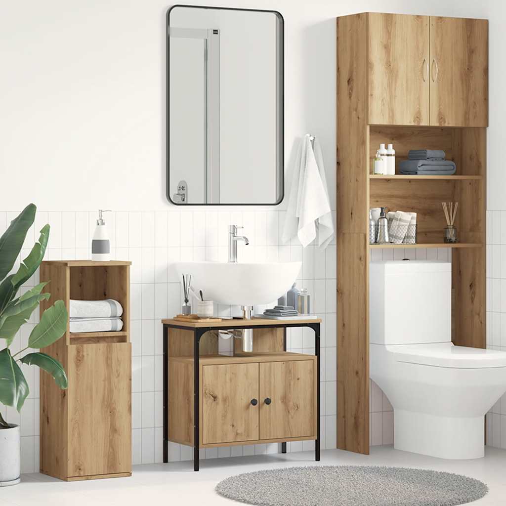 Mobile Lavabo Bagno Rovere Artigianale 60x30x60cm Truciolato 862233