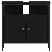 Mobile Lavabo Bagno Rovere Nero 60x30x60cm Legno Multistrato 862234