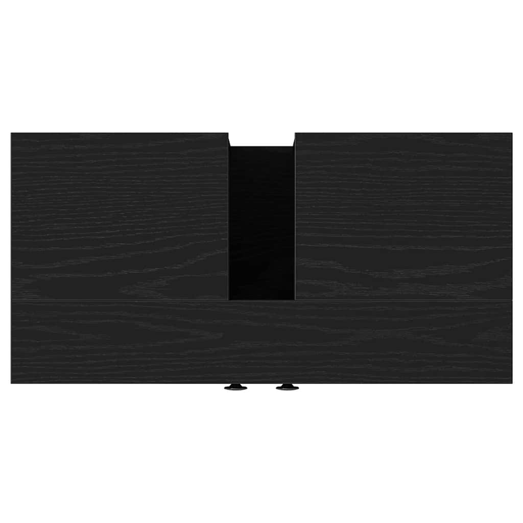 Mobile Lavabo Bagno Rovere Nero 60x30x60cm Legno Multistrato 862234