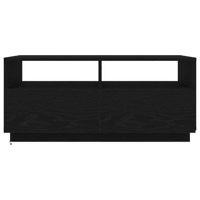 Tavolino da Soggiorno con Luci LED Rovere Nero 90x49x40 cm 862254