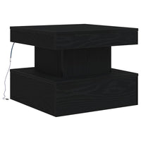 Tavolino da Salotto con Luci LED Rovere Nero 50x50x40 cm 862255