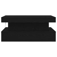 Tavolino da Soggiorno con Luci LED Rovere Nero 90x50x40 cm 862256