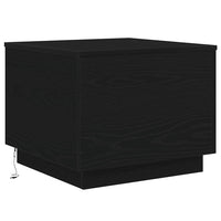 Tavolino da Salotto con Luci LED-Tavolino da soggiorno Rovere Nero 50x50x40 cm 943618