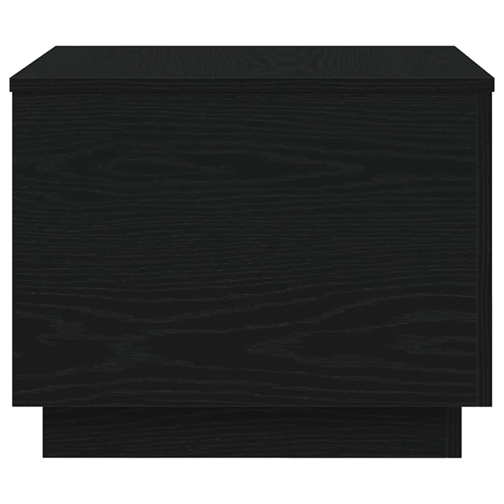 Tavolino da Salotto con Luci LED Rovere Nero 50x50x40 cm 862259
