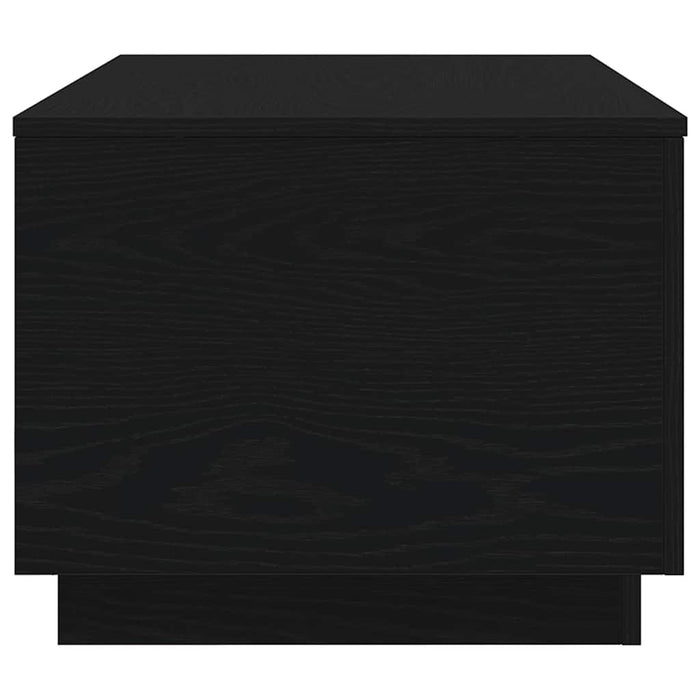 Tavolino da Soggiorno con Luci LED Rovere Nero 90x50x40 cm