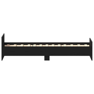 Giroletto senza Materasso-Struttura Letto Rovere Nero 75x190 cm in Truciolato 595265