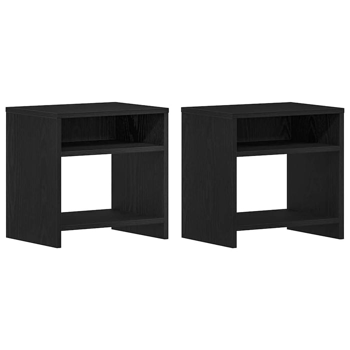 Comodini 2pz Rovere Nero 40x30x40 cm in Legno Multistrato 862364