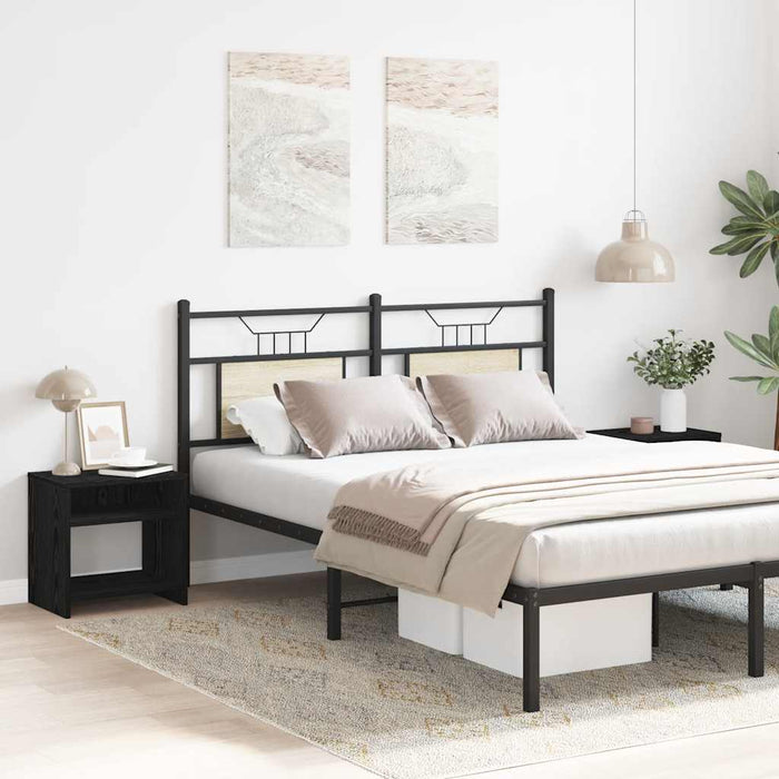 Comodini 2pz Rovere Nero 40x30x40 cm in Legno Multistrato 862364