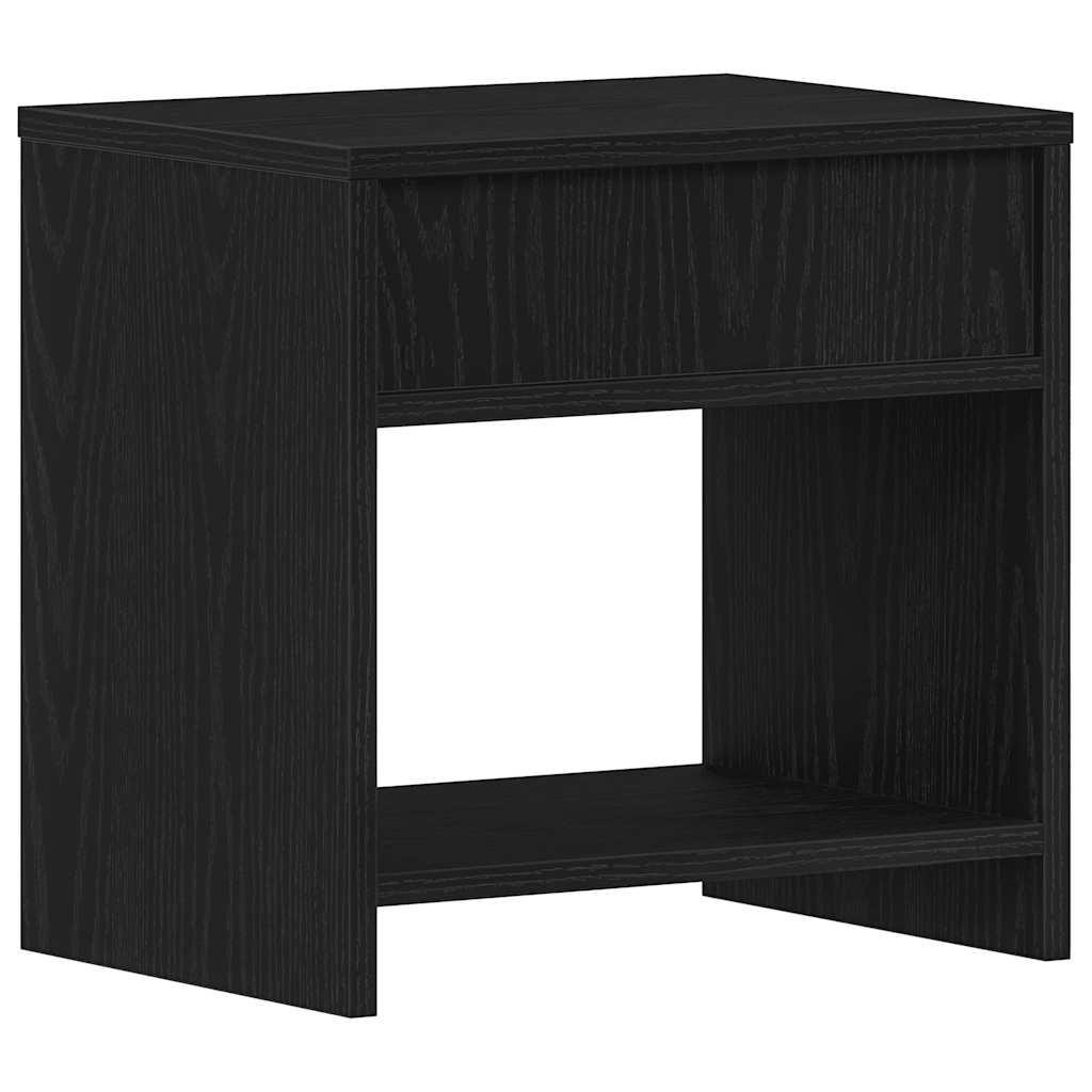 Comodini 2pz Rovere Nero 40x30x40 cm in Legno Multistrato