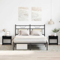 Comodini 2pz Rovere Nero 40x30x40 cm in Legno Multistrato