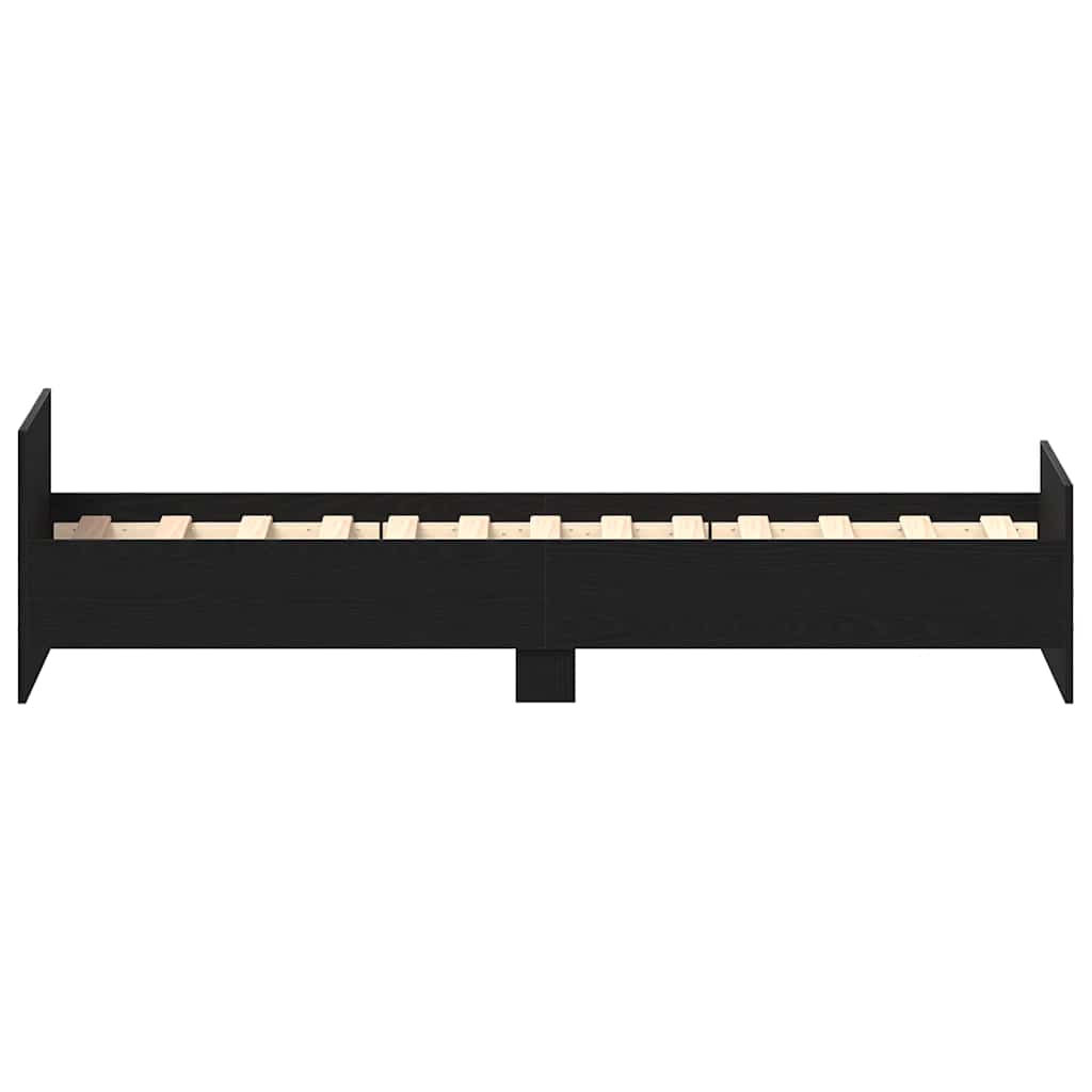 Giroletto senza Materasso-Struttura Letto Rovere Nero 90x200cm in Truciolato 176045