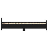 Giroletto senza Materasso-Struttura Letto Rovere Nero 90x200cm in Truciolato 176045